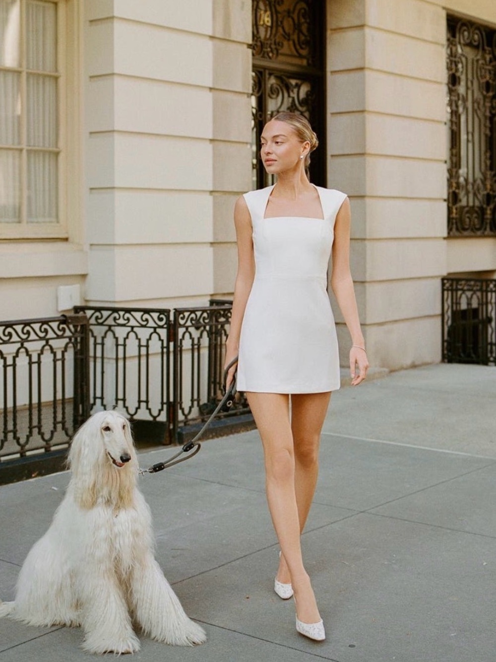 French Connection Chic Square-Neck White Mini - spring summer dress